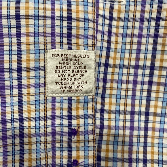 Peter Millar Plaid Long Sleeve Button Down Shirt 💜 XL - Picture 4 of 6